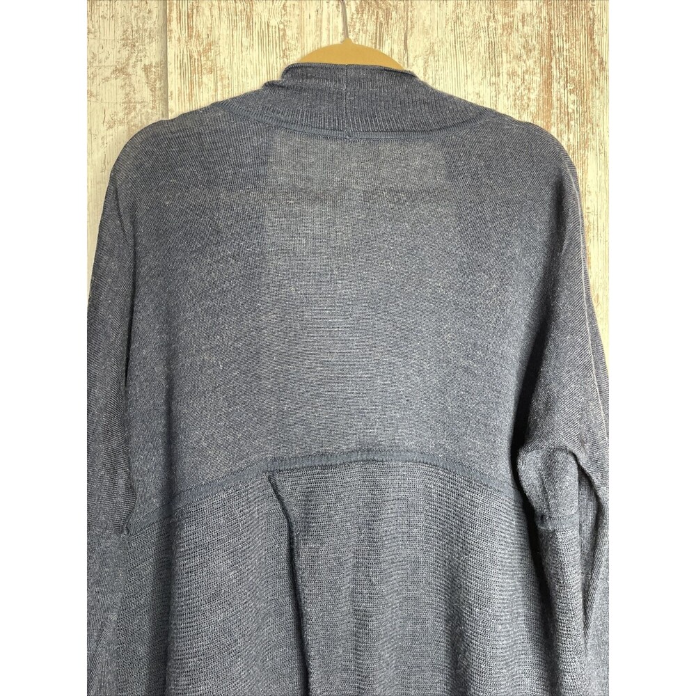 Lululemon Merino Wool-Blend Ribbed Long Sleeve Wrap Sweater Cardigan Blue Sz 8 - Picture 14 of 16